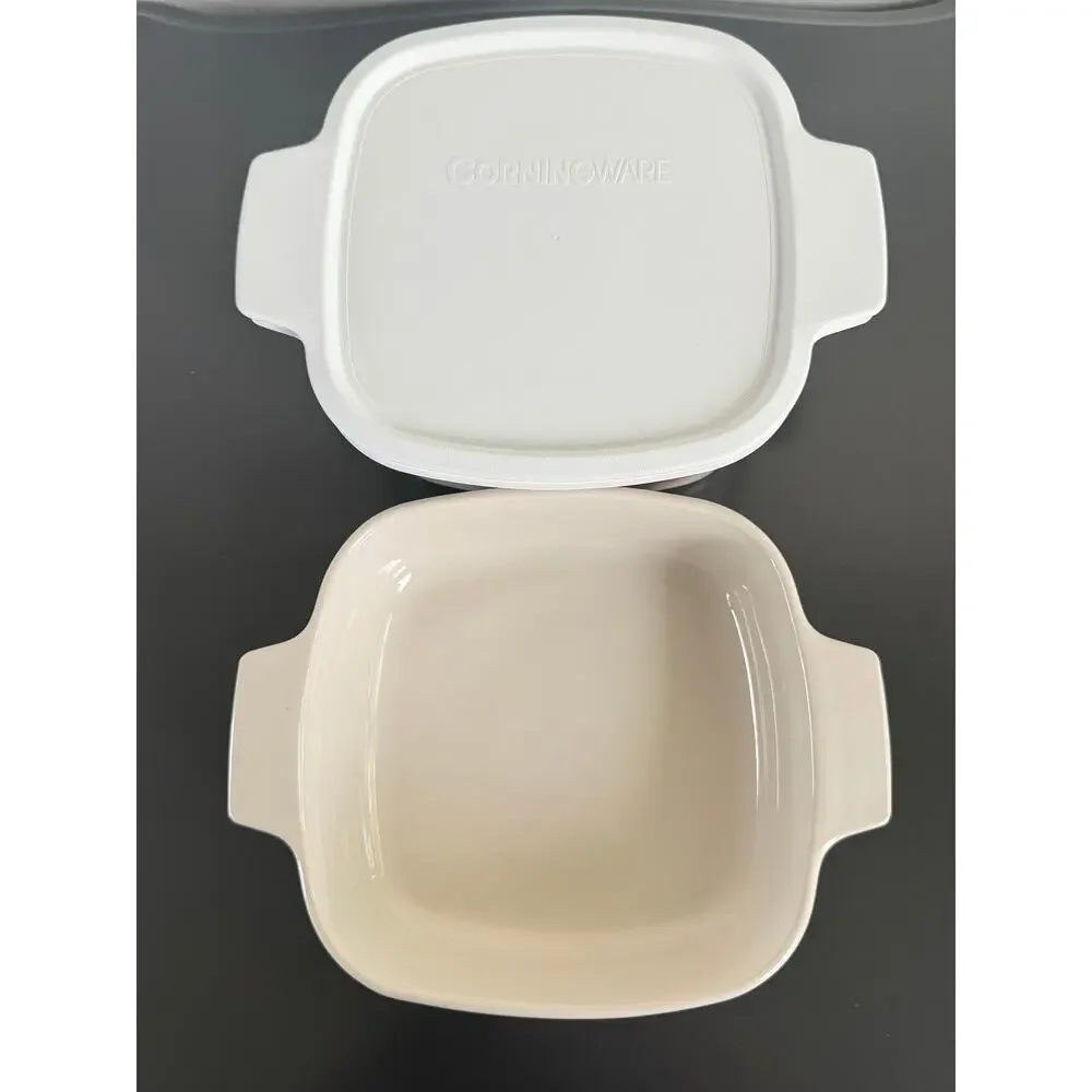 Vintage CorningWare casserole baking dishes Forever Yours pattern pink heart lid